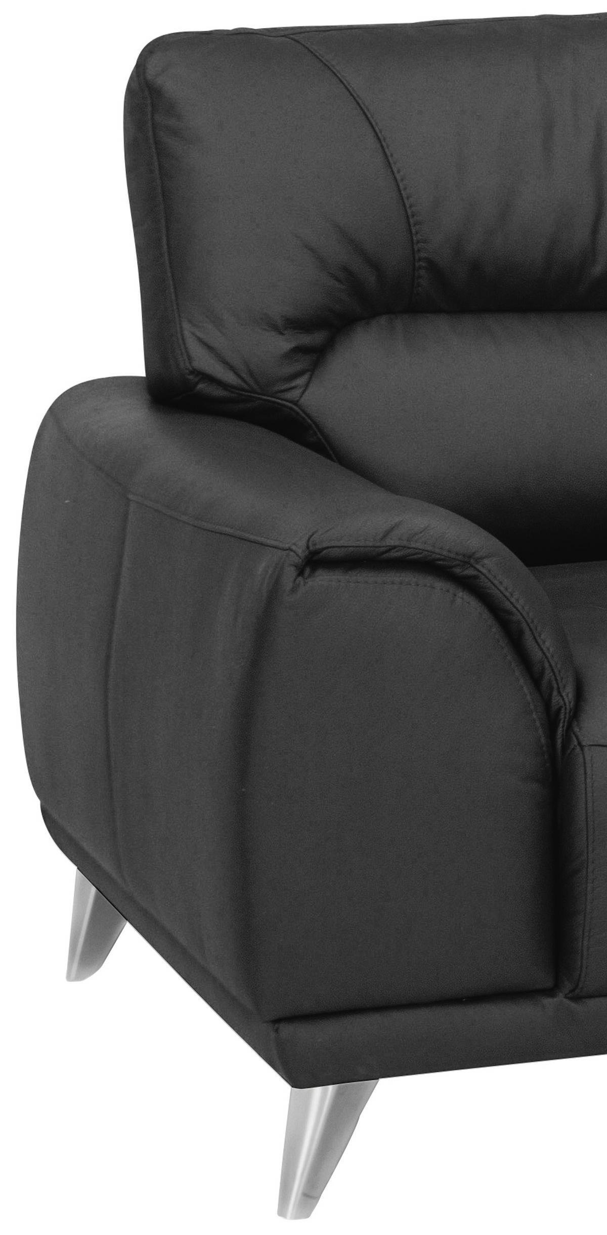Fernsehsessel "Frisco"  , schwarz - Chromfarben/Schwarz, MODERN, Textil/Metall (112/92/96cm) - MID.YOU