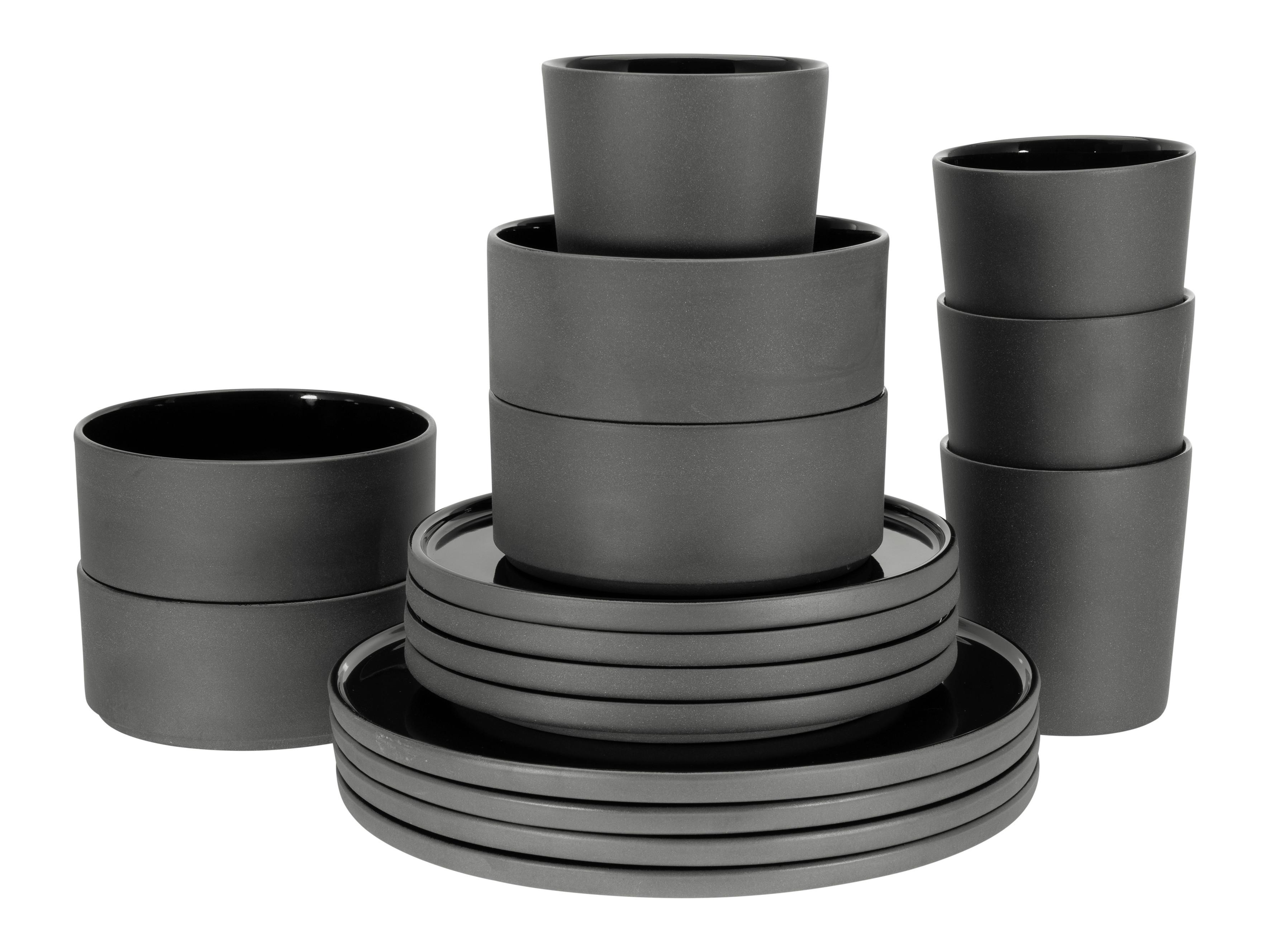 Kombinirani Servis Futuro Black, 16-Delni - črna, Trend, keramika (41/39/35null) - Creatable