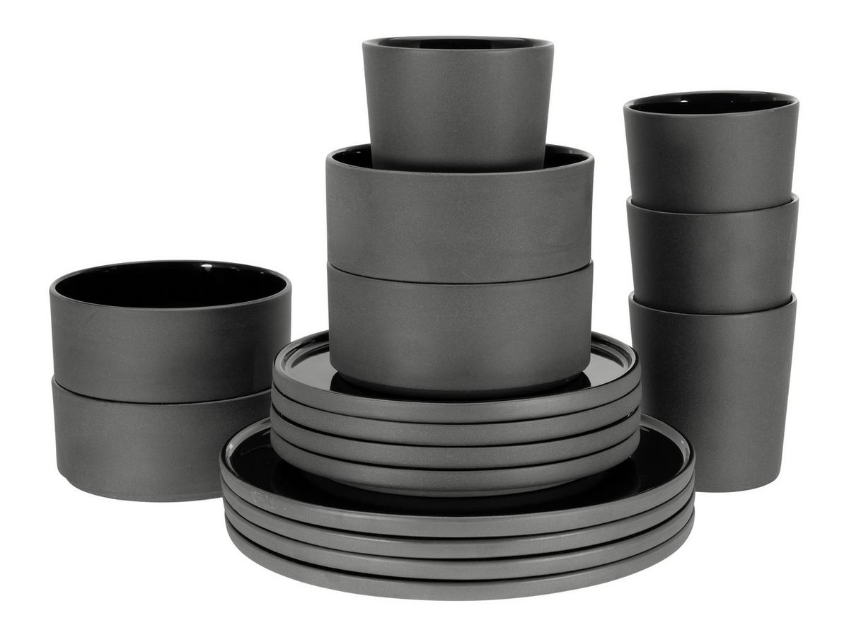Kombinirani Servis Futuro Black, 16-Delni - črna, Trend, keramika (41/39/35null) - Creatable