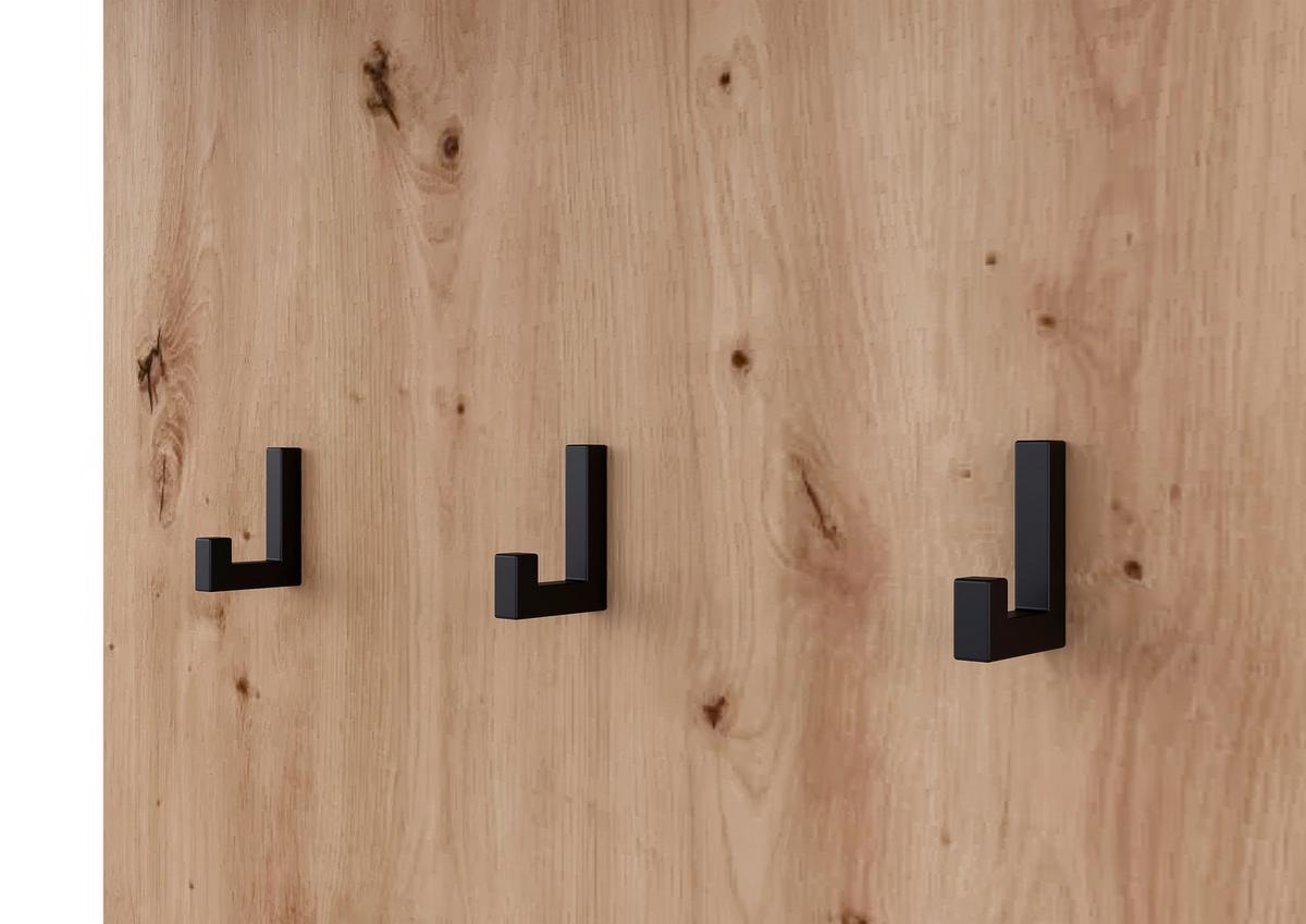 PRZEDPOKÓJ NORDIC - kolor grafitowy/dąb artisan, Design, materiał drewnopochodny/szkło (100/202/40cm) - home24