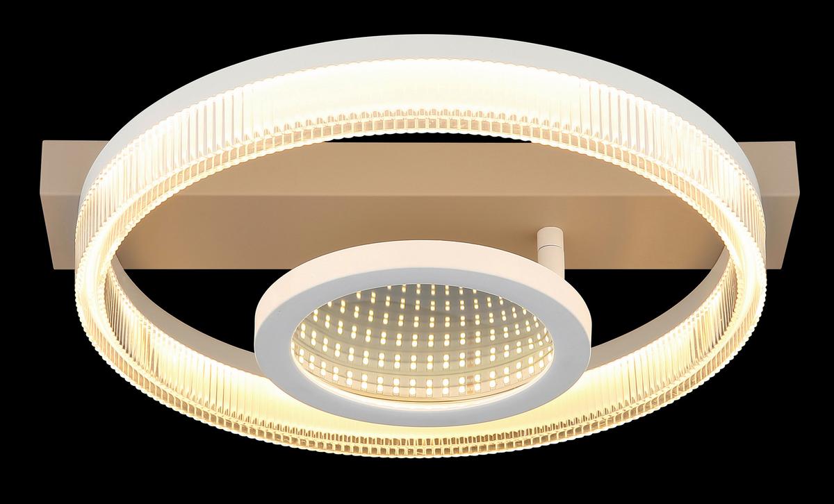 Led Stropna Svjetiljka Zara - bijela/boje pijeska, Design, metal/plastika (36/33/10cm) - Globo