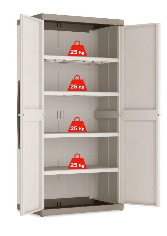Tárolószekrény Keter Excellence Xl 241051 - világosszürke/homokszínű, műanyag (89/54/182cm) - Keter