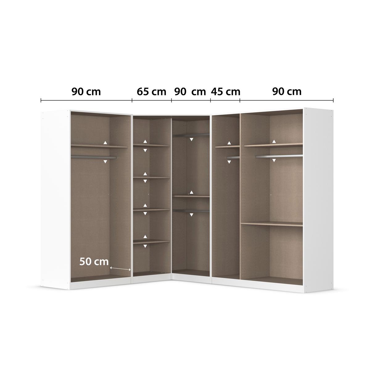 Kotna Omara Za Oblačila Costa, Siva - barve kroma/siva, Moderno, leseni material (208/197/253cm) - Rauch Möbel