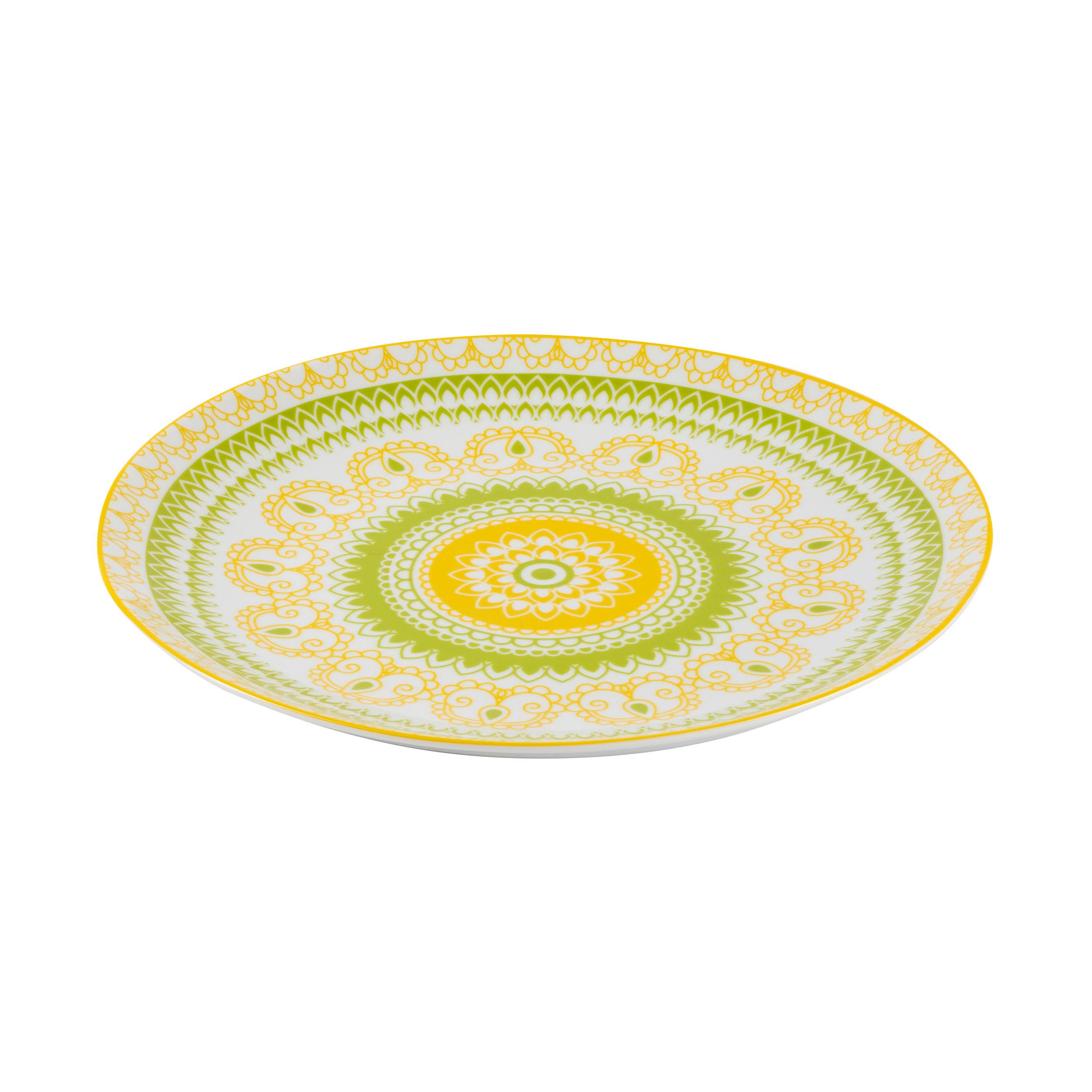 Dessertteller Maja in Gelb/Grün - Gelb/Grün, LIFESTYLE, Keramik (20/2,3cm) - Mömax