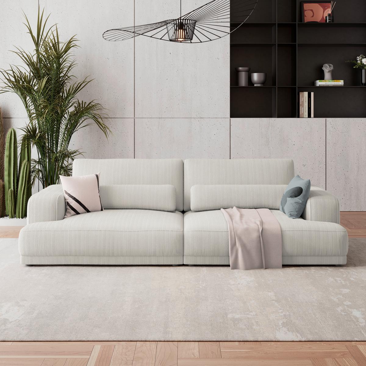 Mega canapea SAVONA - crem, Trend, textil (260/77/111cm) - Luca Bessoni