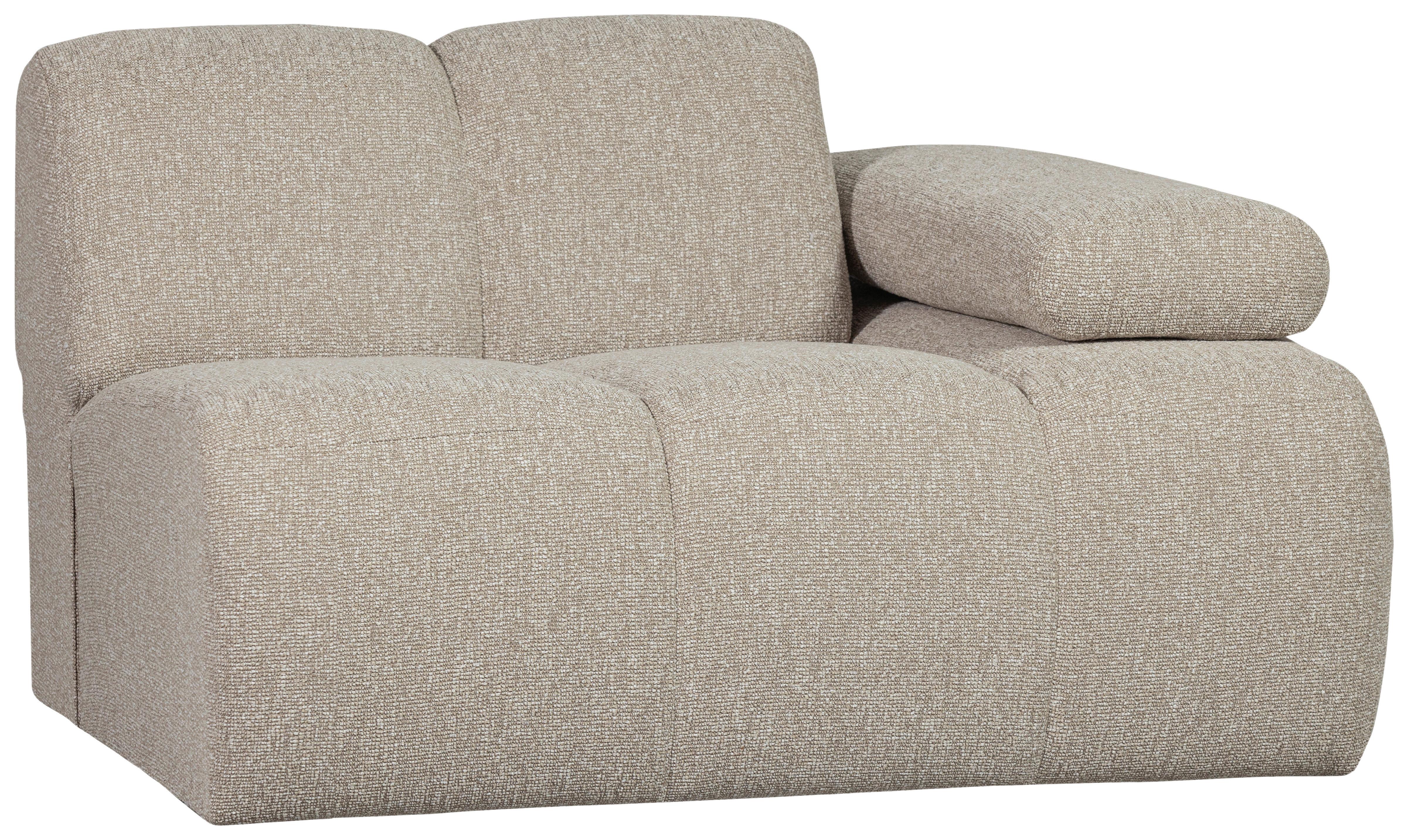 Sofaelement Mojo Beige B: 124cm - Beige/Schwarz, Design, Kunststoff/Textil (124/74/97cm) - Livetastic