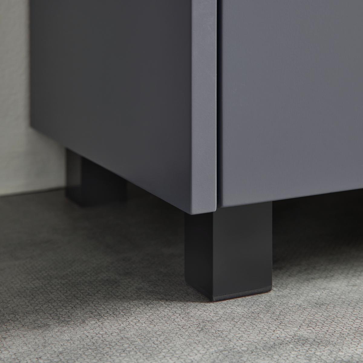 Waschbeckenunterschrank Massimo Grau ca. 60x59x30 cm - Dunkelgrau/Silberfarben, MODERN, Kunststoff (60/59/30cm) - Bessagi Home