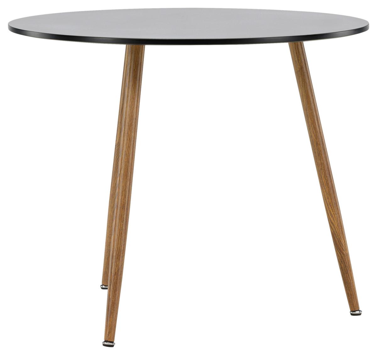 ESSTISCH POLAR - Hellbraun/Schwarz, Design, Holzwerkstoff/Metall (90/90/75cm) - Livetastic