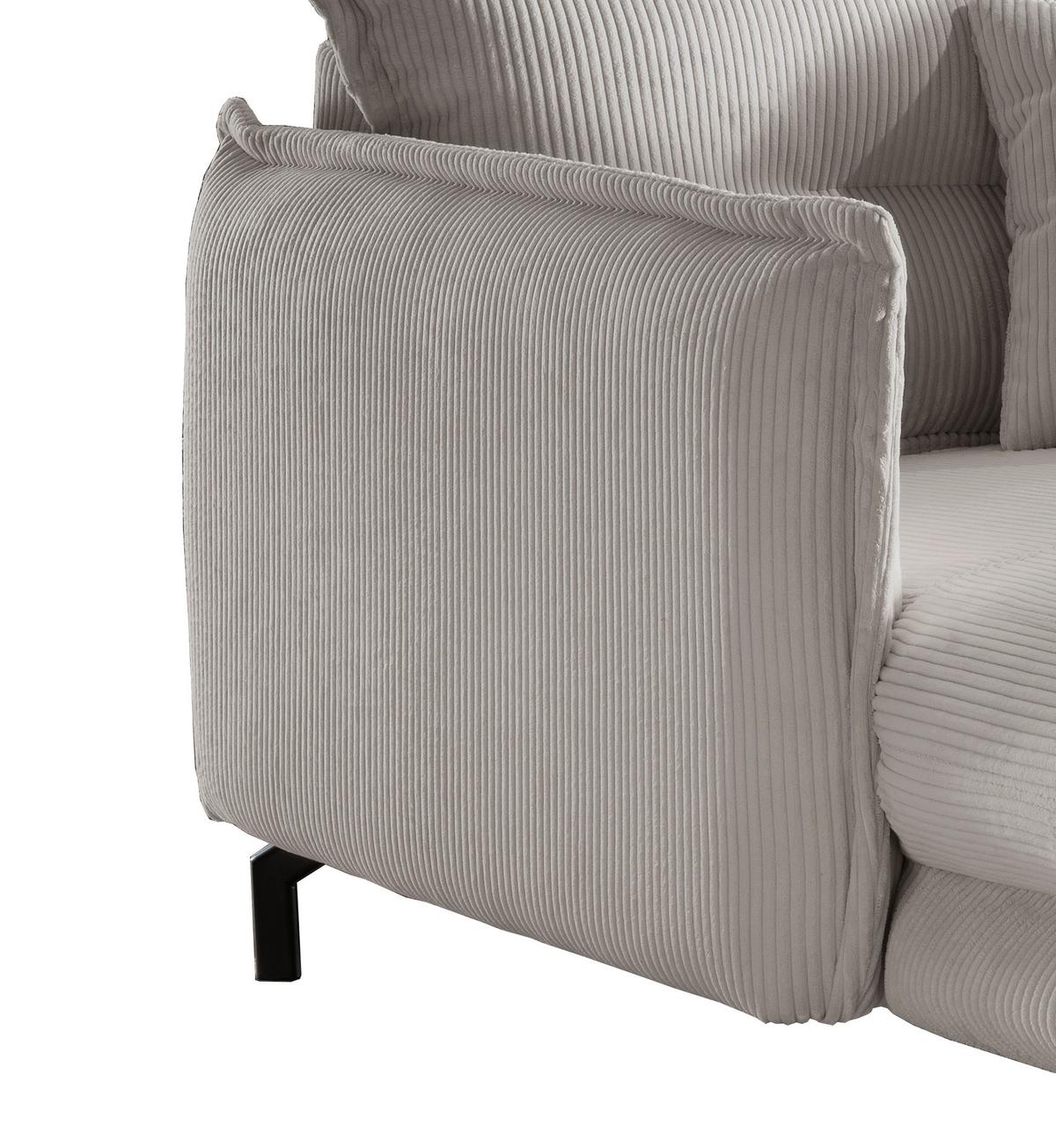 Relaxsessel Lava Silberfarben Cord - Silberfarben/Schwarz, MODERN, Textil/Metall (111/101/167cm) - Livetastic