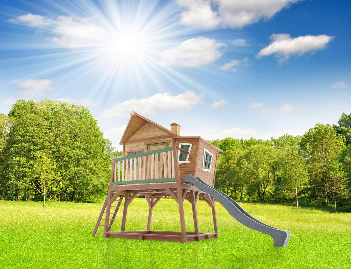 Spielhaus A030.150.00 aus Zeder Massiv - Braun/Naturfarben, KONVENTIONELL, Holz (435/291/180cm) - Ambia Garden