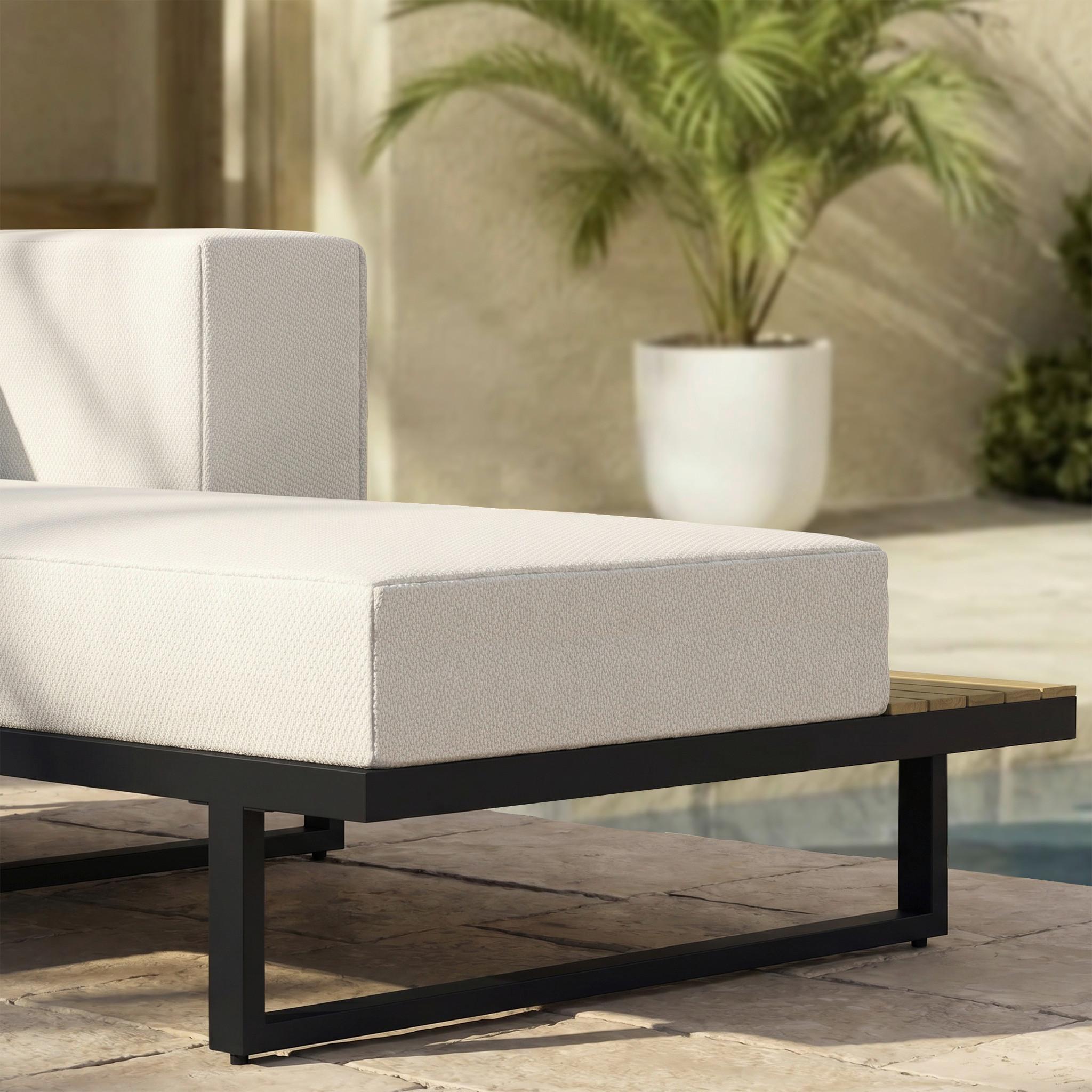 LOUNGEGRUPP MARLA - svart/akaciefärgad, Modern, metall/trä - Bessagi Garden