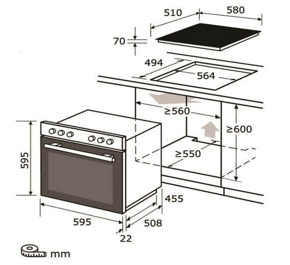 Eckküche inkl. 4 E-Geräte Clean/Plan Dunkelgrün - Eiche - Dunkelgrün/Anthrazit, Holzwerkstoff/Metall (225/245cm) - Express-Kuechen