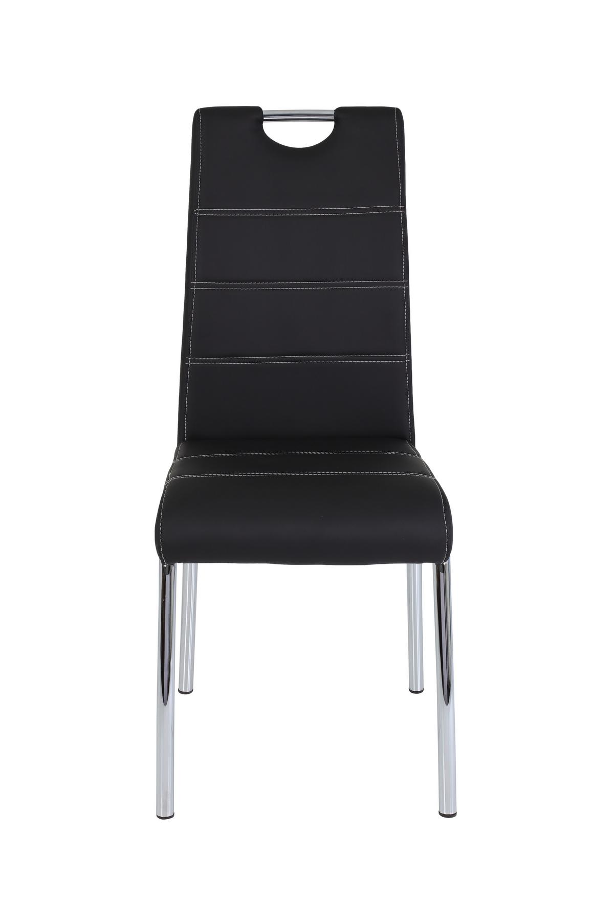 STUHL-SET SUSI S 4ER-SET - Chromfarben/Schwarz, MODERN, Textil/Metall (44/98/61cm) - MID.YOU