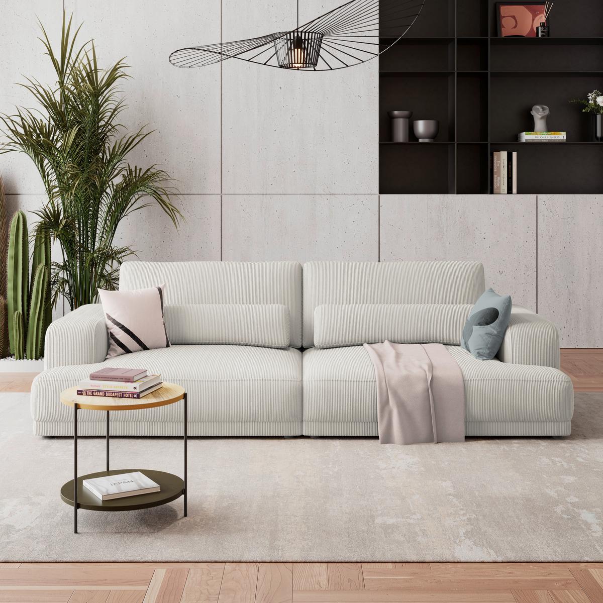 Mega canapea SAVONA - crem, Trend, textil (260/77/111cm) - Luca Bessoni