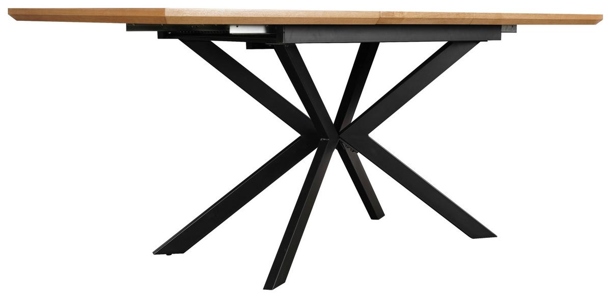 Jedilna Miza Elena, Naravna Barva, Črna, 140-180x80 - črna/naravne barve, Moderno, kovina/leseni material (140-180/80/76cm) - MID.YOU