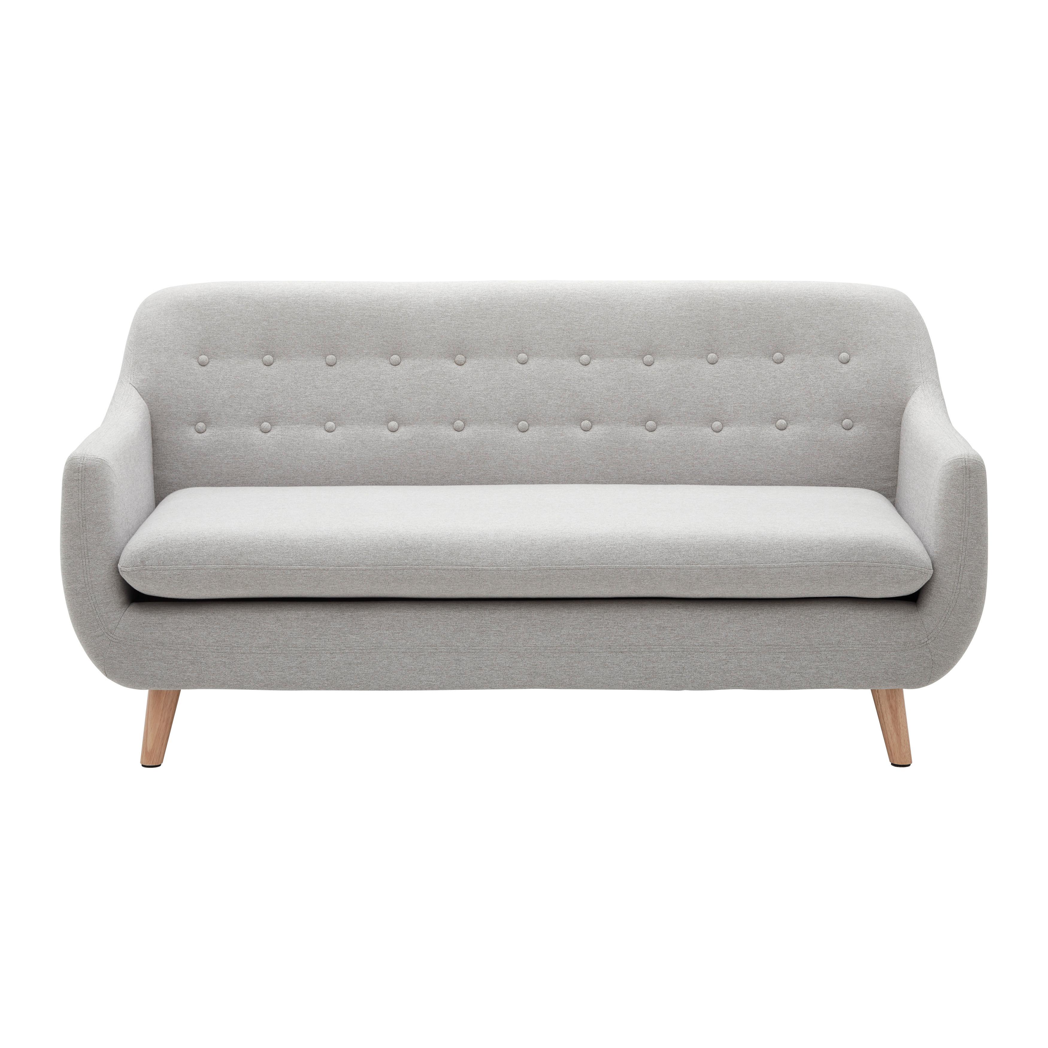 Sofa Dilly Hellgrau Leinenoptik - Hellgrau, MODERN, Holz/Textil (174/85/78cm) - Bessagi Home