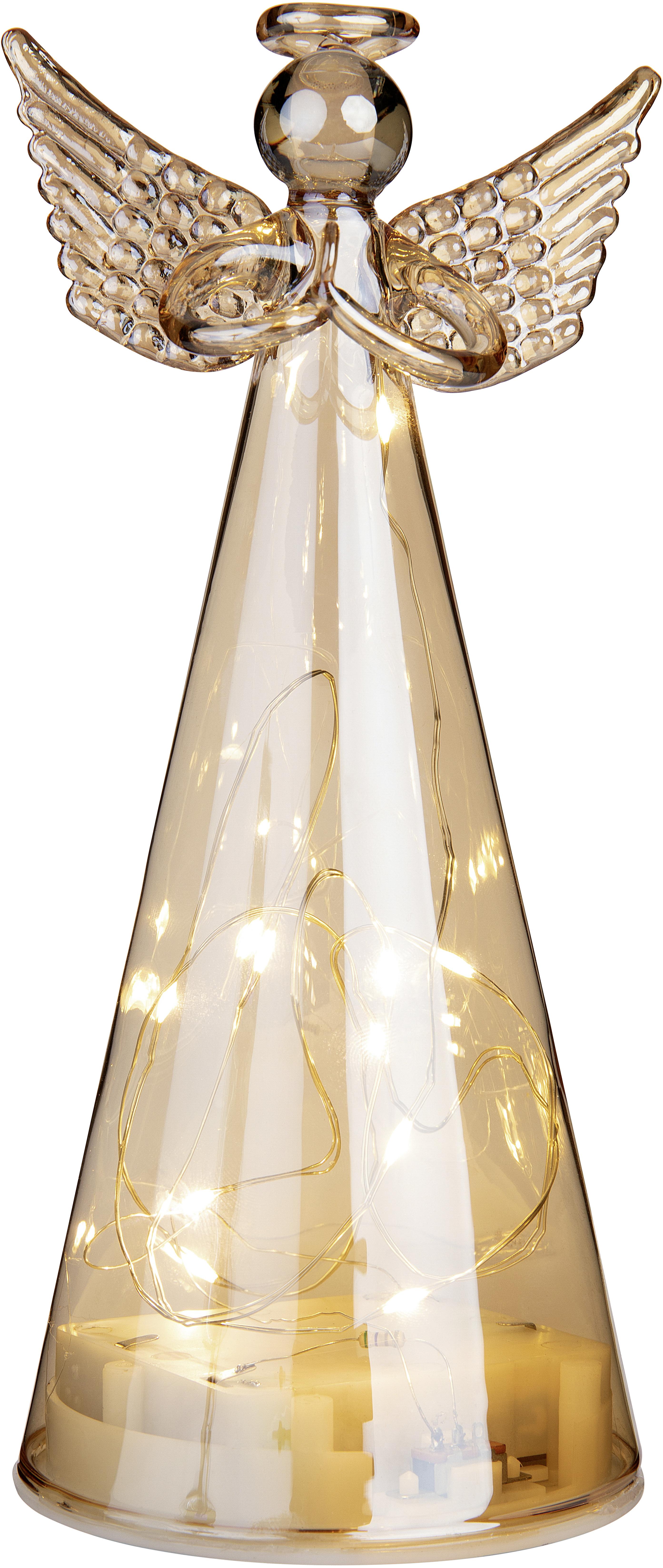 LED-Dekoleuchte Plemi in Bernsteinfarben - Bernsteinfarben, KONVENTIONELL, Glas (8/19,5cm) - Premium Living