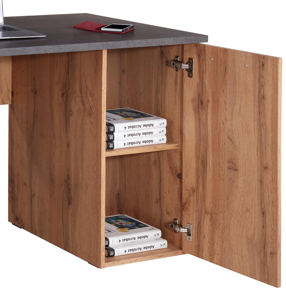 Masă de birou MX 143 - culoare lemn stejar, Modern, material pe bază de lemn (138/76/60cm) - Modern Living