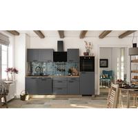 Kuhinjski Blok Z Aparati Romeo, Antracit, Barva Hrasta - črna/barve hrasta, Basics, kovina/leseni material (280cm) - FlexWell