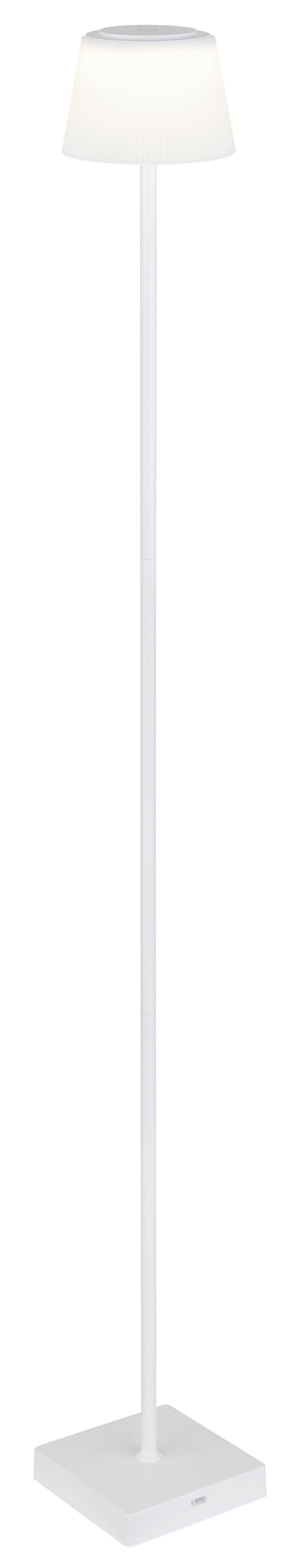 Akku-Stehleuchte Gregoir Weiß/Opal max. 4 Watt - Weiß, Design, Kunststoff/Metall (14/14/120cm) - Globo