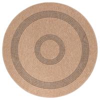 Zunanja Preproga Comilla, Ø 120cm, Bež - črna/bež, Basics, tekstil (120/120cm) - Novel