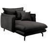 Relaxsessel Lava Anthrazit Velours - Anthrazit/Schwarz, MODERN, Textil/Metall (111/101/167cm) - Livetastic