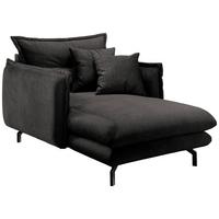 Relaxsessel Lava Anthrazit Velours - Anthrazit/Schwarz, MODERN, Textil/Metall (111/101/167cm) - Livetastic