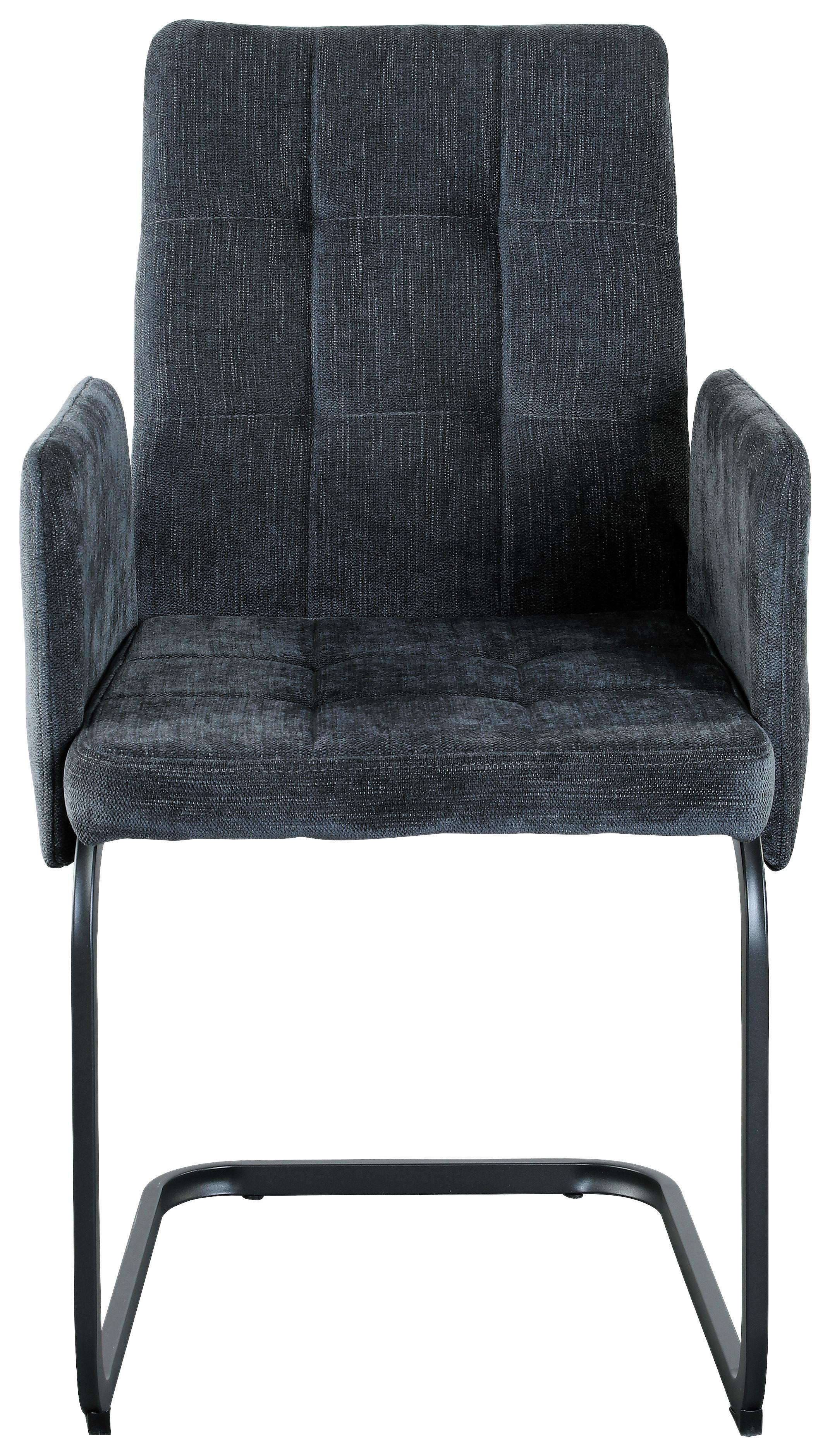 KRZESŁO Z PODŁOKIETNIKAMI BORDAL - ciemnoszary/czarny, Modern, metal/tkanina (52/91/59,5cm) - MID.YOU