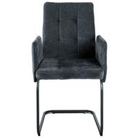 KRZESŁO Z PODŁOKIETNIKAMI BORDAL - ciemnoszary/czarny, Modern, metal/tkanina (52/91/59,5cm) - MID.YOU