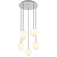Viseča Svetilka 15345-5no Blacky - barve niklja/opal, Basics, kovina/steklo (57,5/150cm) - Globo