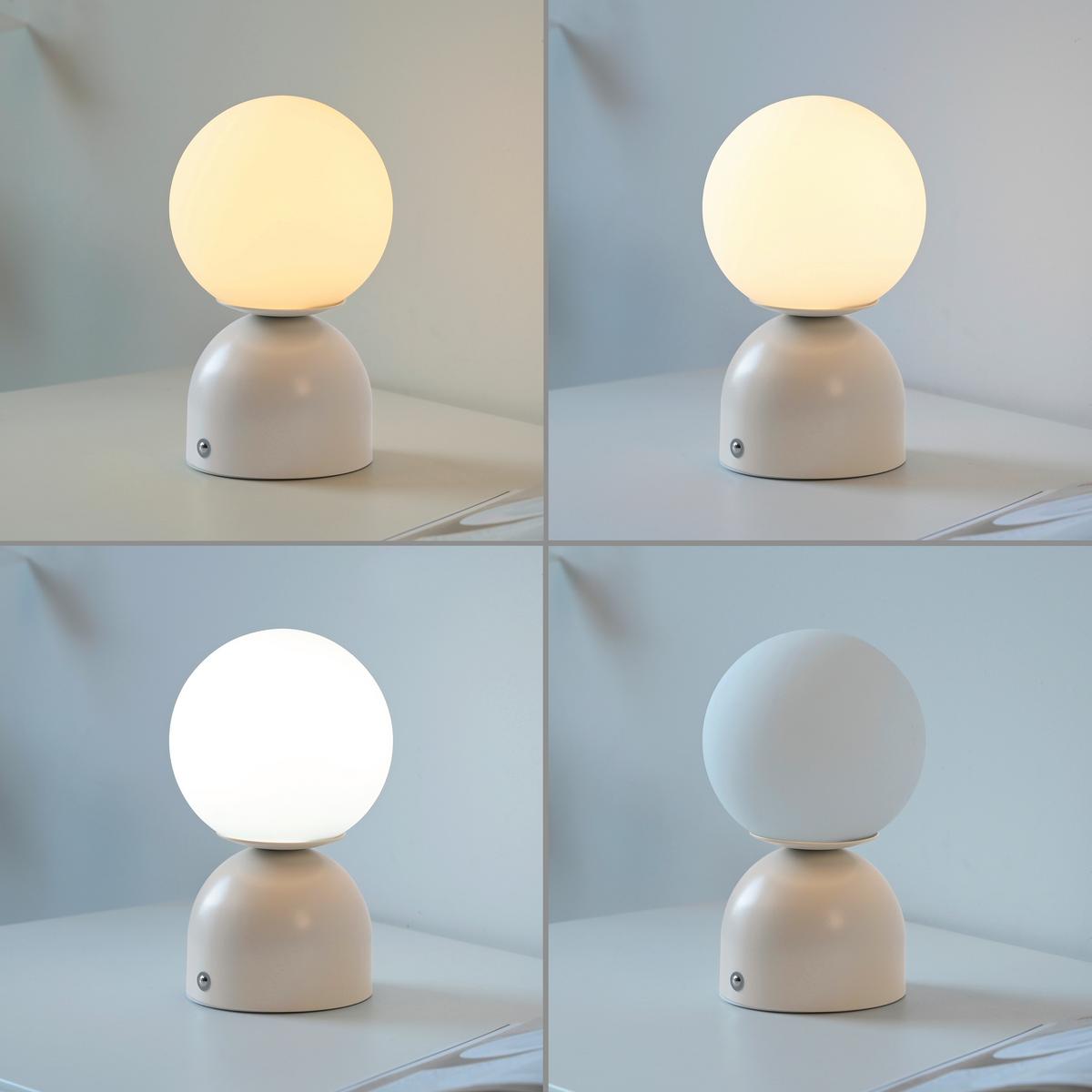 LAMPA STOŁOWA Z AKUMULATOREM 19218-39 RUDI - kolor piaskowy, Design, tworzywo sztuczne/metal (12/12/20cm) - Schöner Wohnen