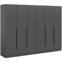 Drehtürenschrank KOPENHAGEN ca.240x181x52cm Anthrazit - Anthrazit/Schwarz, MODERN, Holzwerkstoff/Kunststoff (240/181/52cm) - MID.YOU