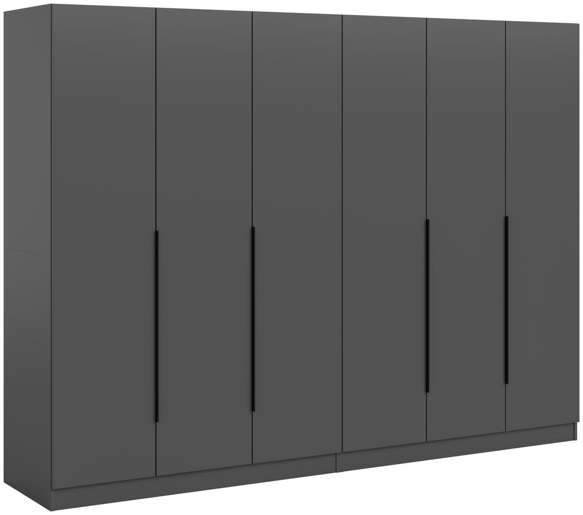 Drehtürenschrank KOPENHAGEN ca.240x181x52cm Anthrazit - Anthrazit/Schwarz, MODERN, Holzwerkstoff/Kunststoff (240/181/52cm) - MID.YOU