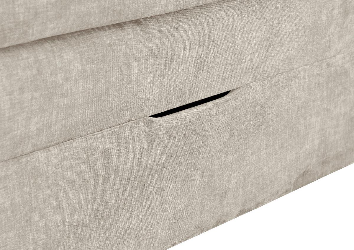 Boxspringbett Madeira in Creme ca. 160x200cm - Creme/Schwarz, KONVENTIONELL, Textil (160/200cm) - Premium Living