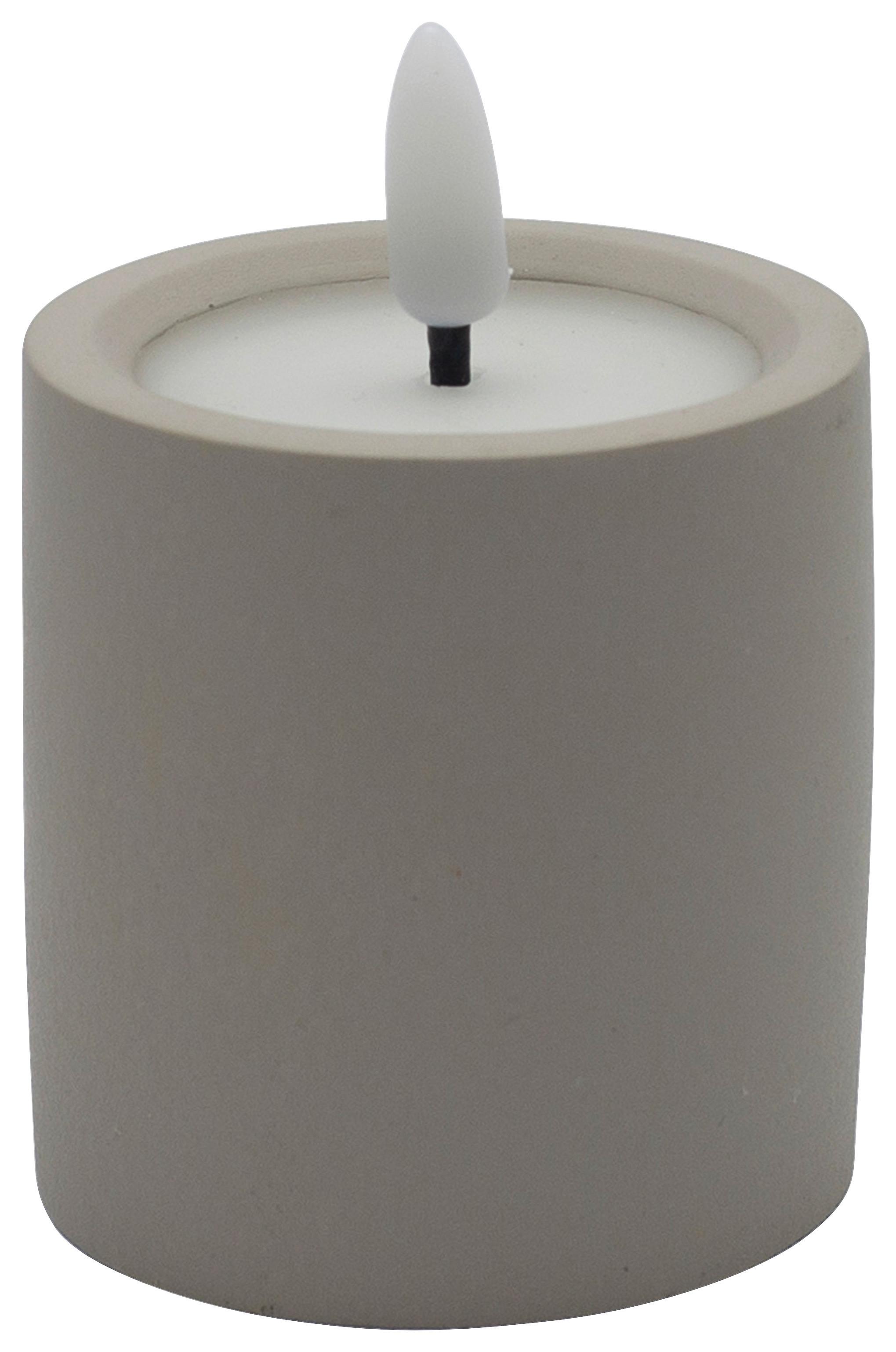 Led Gyertya Karen - szürke, Modern, műanyag/kő (6/6,5cm) - Mömax