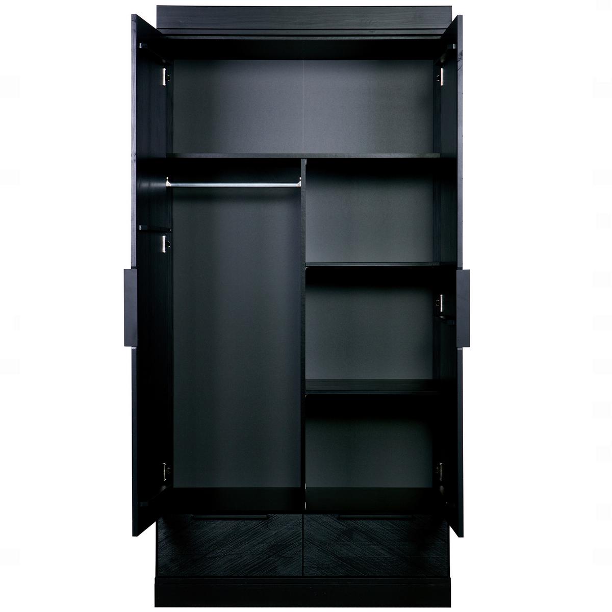 Inneneinteilung Connect Schwarz - Schwarz, Design, Holzwerkstoff (55/121/3cm) - Livetastic