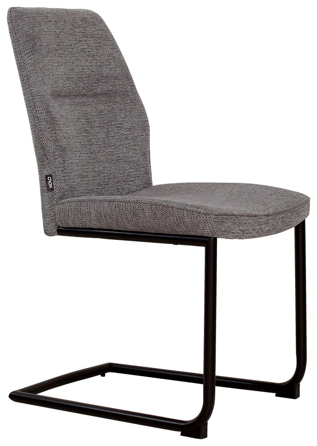 KRZESŁO NA PŁOZIE SALLY - czarny/szary, Design, metal/tkanina (45/91/62cm) - Xora