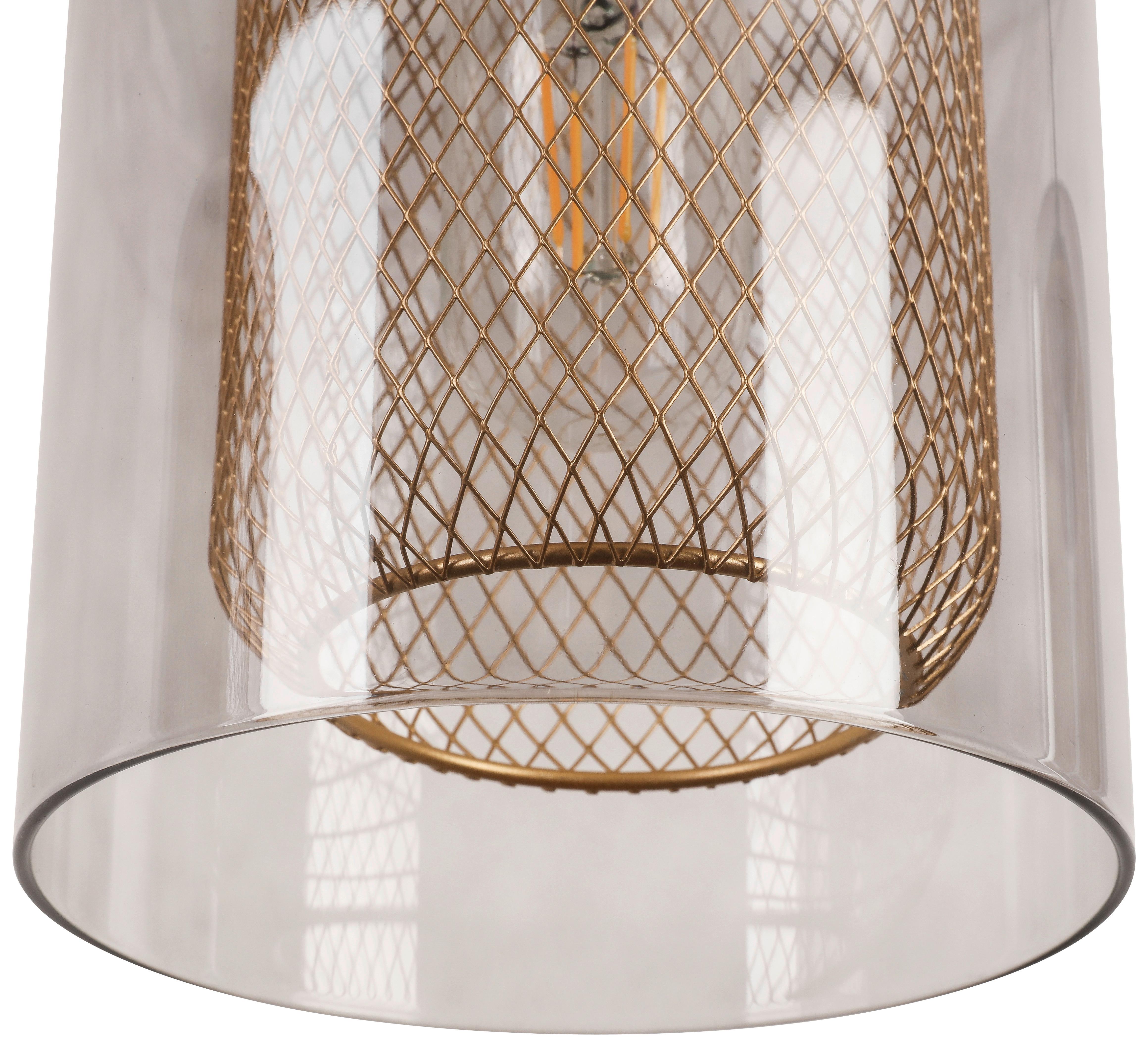 HÄNGLAMPA JIRMI - svart/guldfärgad, Modern, metall/glas (81/15,5/120cm) - Premium Living