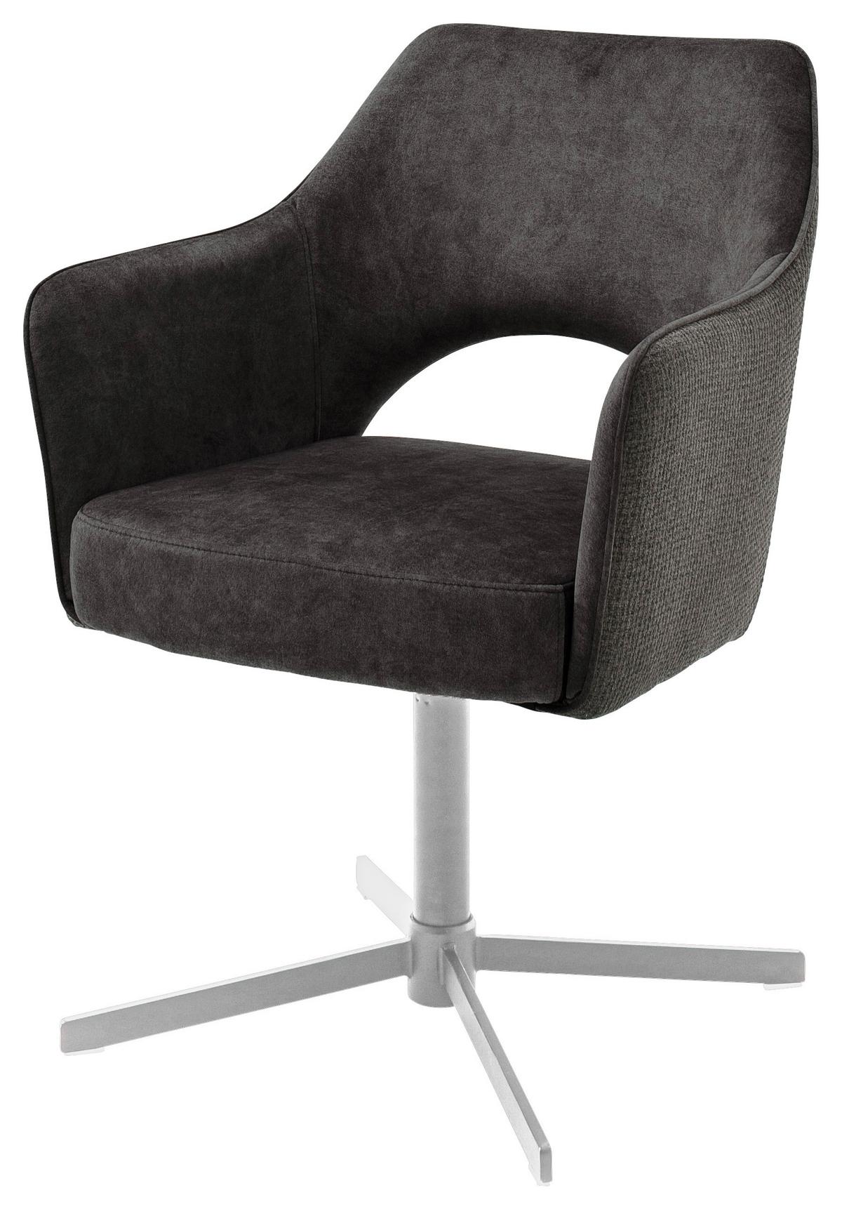 Karosszék Valletta - krómszínű/antracit, Konventionell, textil/fém (61/85/60cm) - Premium Living