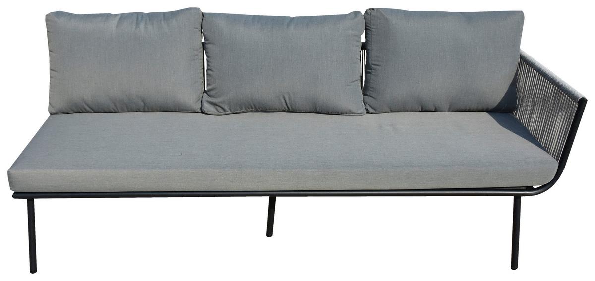 LOUNGEGARNITUR MICHAEL -INT- - Grau, Modern, Glas/Textil (252/65/203cm) - Mömax