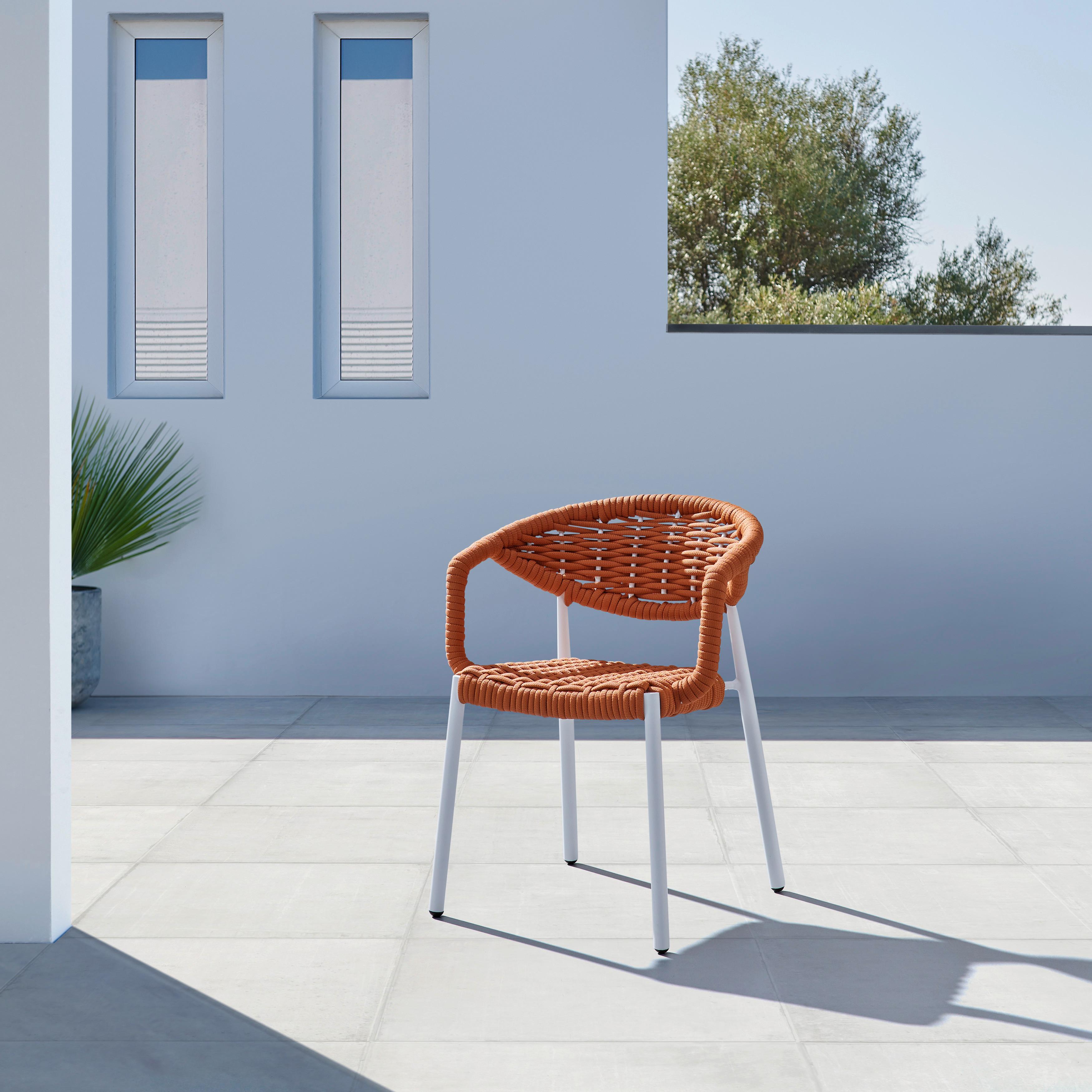 Gartensessel Antonia Orange/ Weiß Aluminium/Textil - Orange/Weiß, MODERN, Textil/Metall (58/76/59cm) - Bessagi Garden