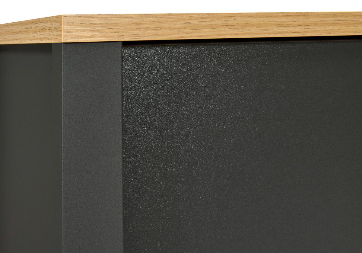 Aufsatzschrank Venet, Anthrazit/Artisan Eiche - Anthrazit/Schwarz, ROMANTIK / LANDHAUS, Holzwerkstoff/Metall (70/60,5/60cm) - Mömax
