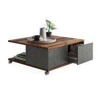 STOLIK KAWOWY TWIN 1 - ciemnoszary/ciemnobrązowy, Konventionell, materiał drewnopochodny/tworzywo sztuczne (70/70/36cm) - MID.YOU