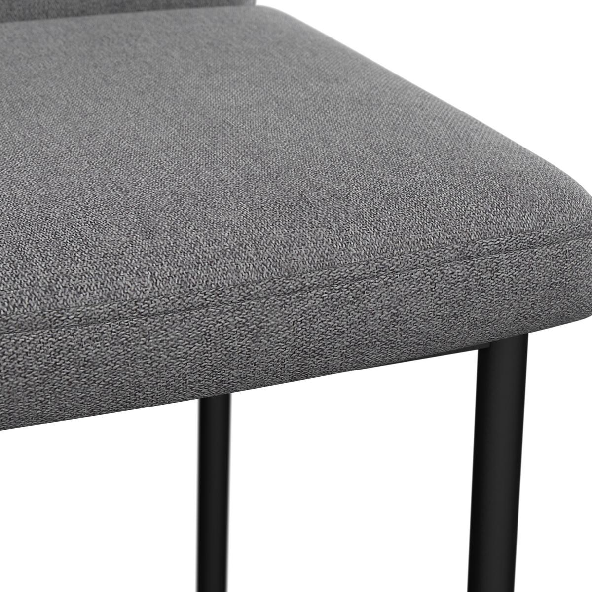 Stuhl Cori Hellgrau Webstoff Gepolstert - Hellgrau/Schwarz, MODERN, Holz/Textil (45/87/57cm) - Bessagi Home