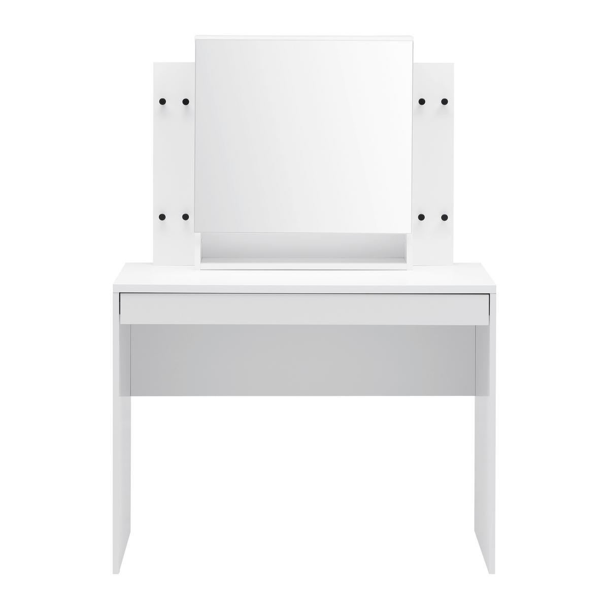 Kozmetična Miza Eva, Bela - Moderno, steklo/leseni material (100/140/45cm) - Mömax