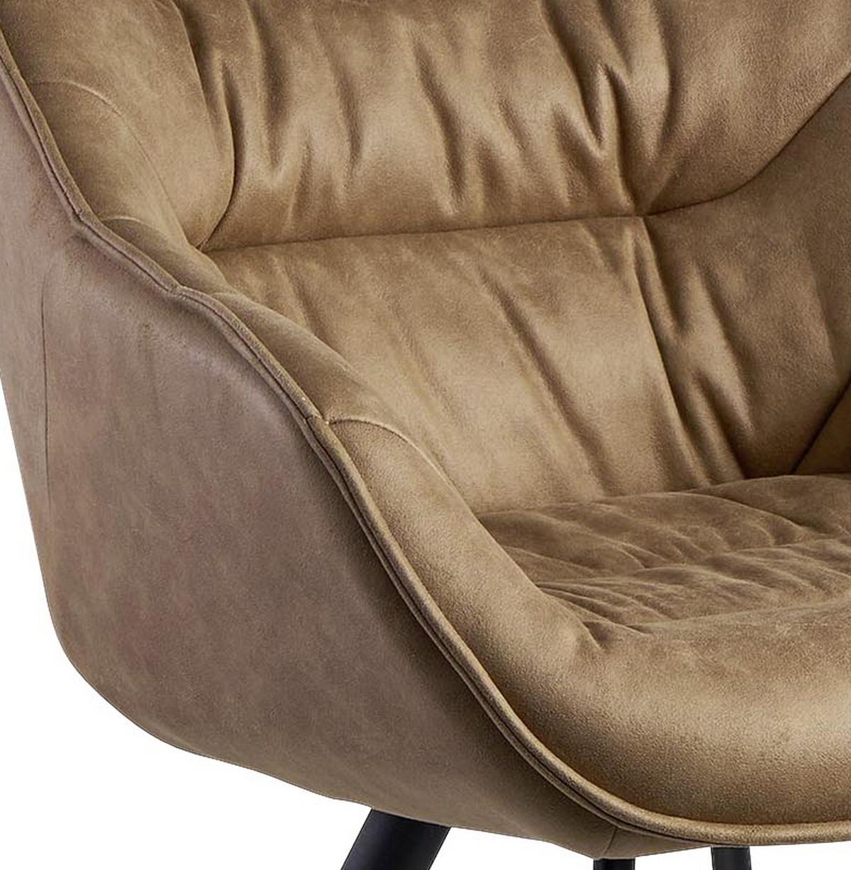 Naslanjač Wohnling - črna/bež, Moderno, kovina/tekstil (60/85/64cm) - MID.YOU
