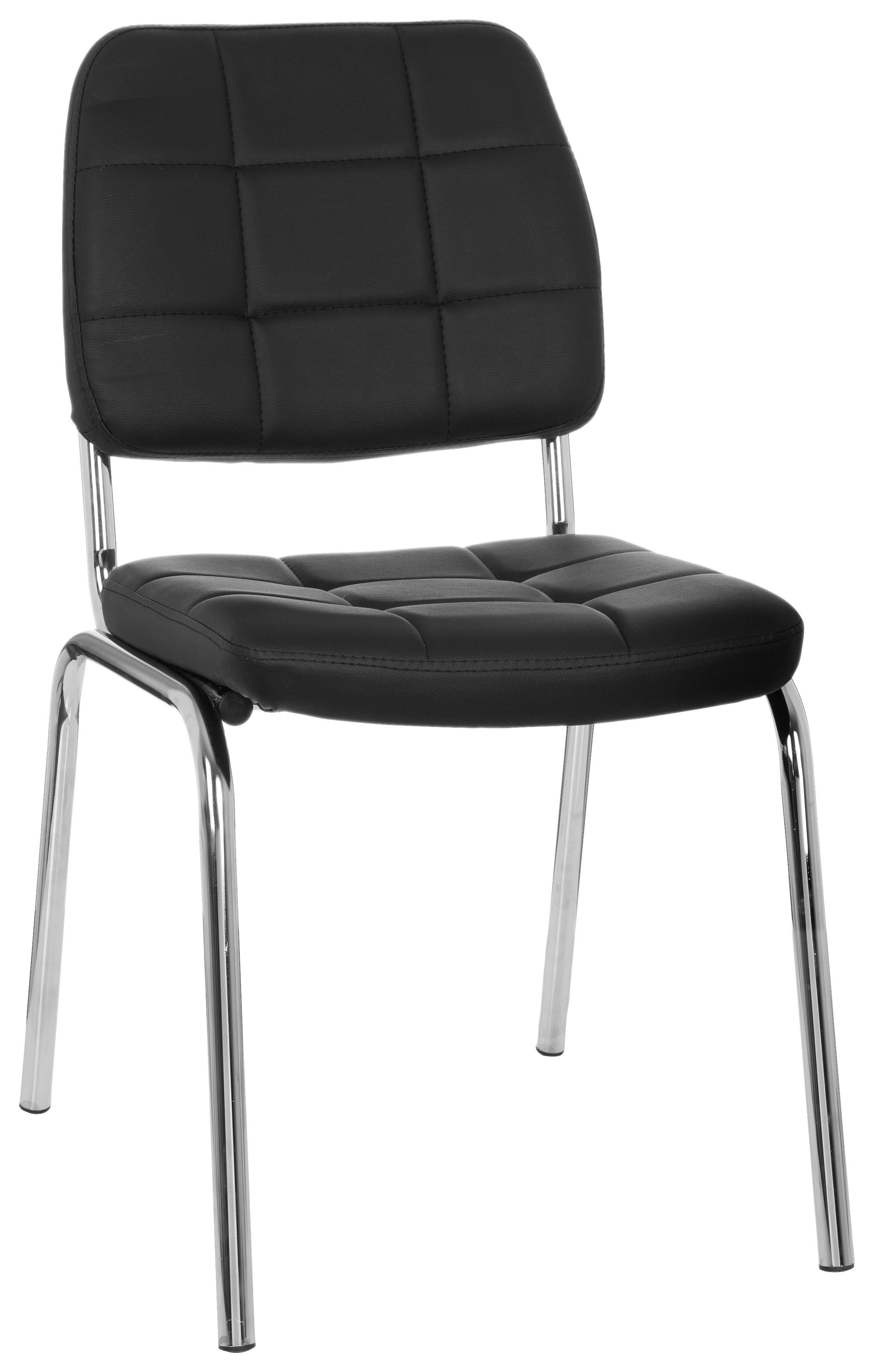 Konferenčni Stol Piceno V, Črna - barve kroma/črna, Moderno, kovina/tekstil (46/87/50cm) - MID.YOU