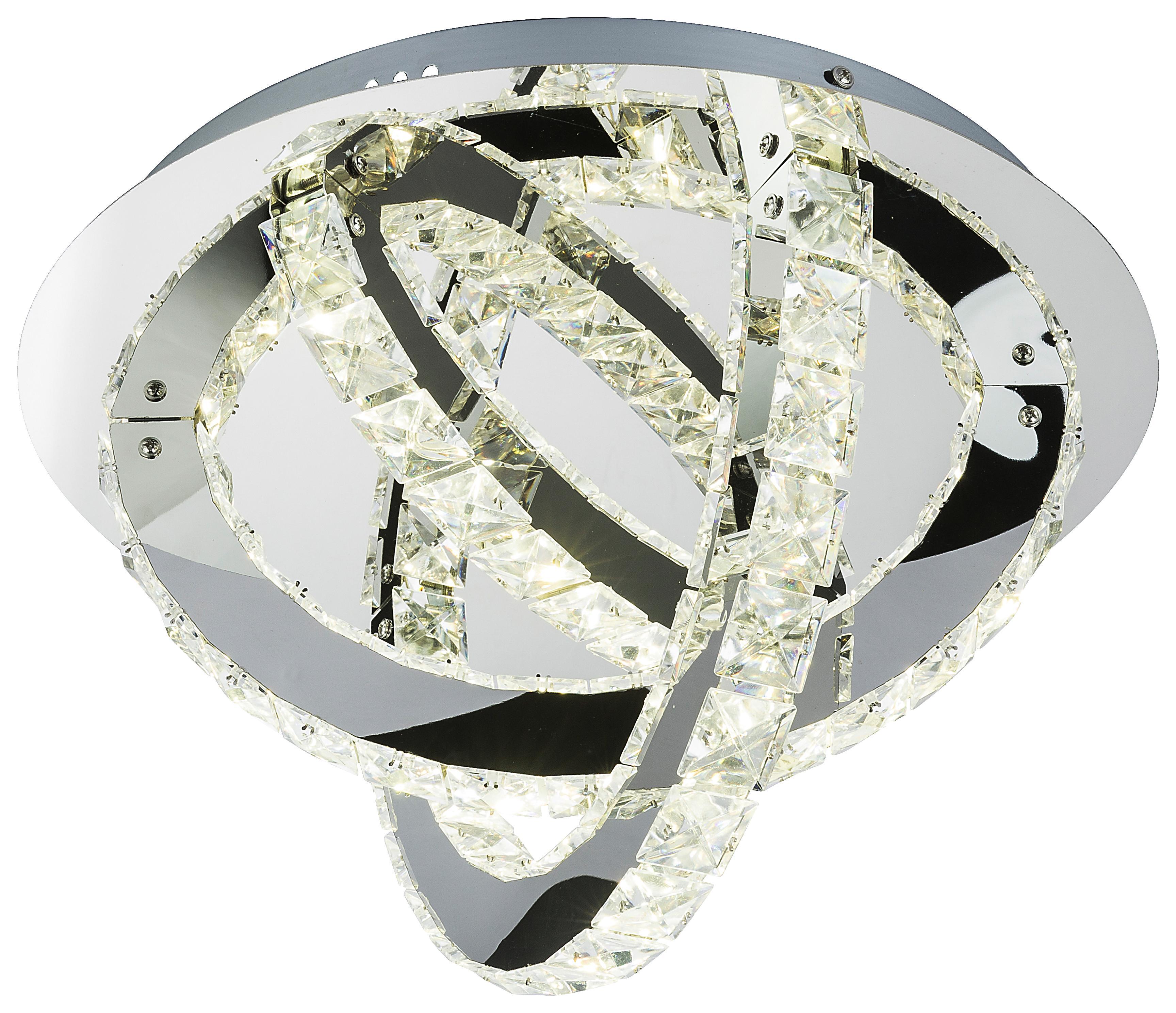 LED-Deckenleuchte Tyler, max. 18 Watt - Klar/Chromfarben, KONVENTIONELL, Kunststoff/Metall (40/24,5cm) - Premium Living