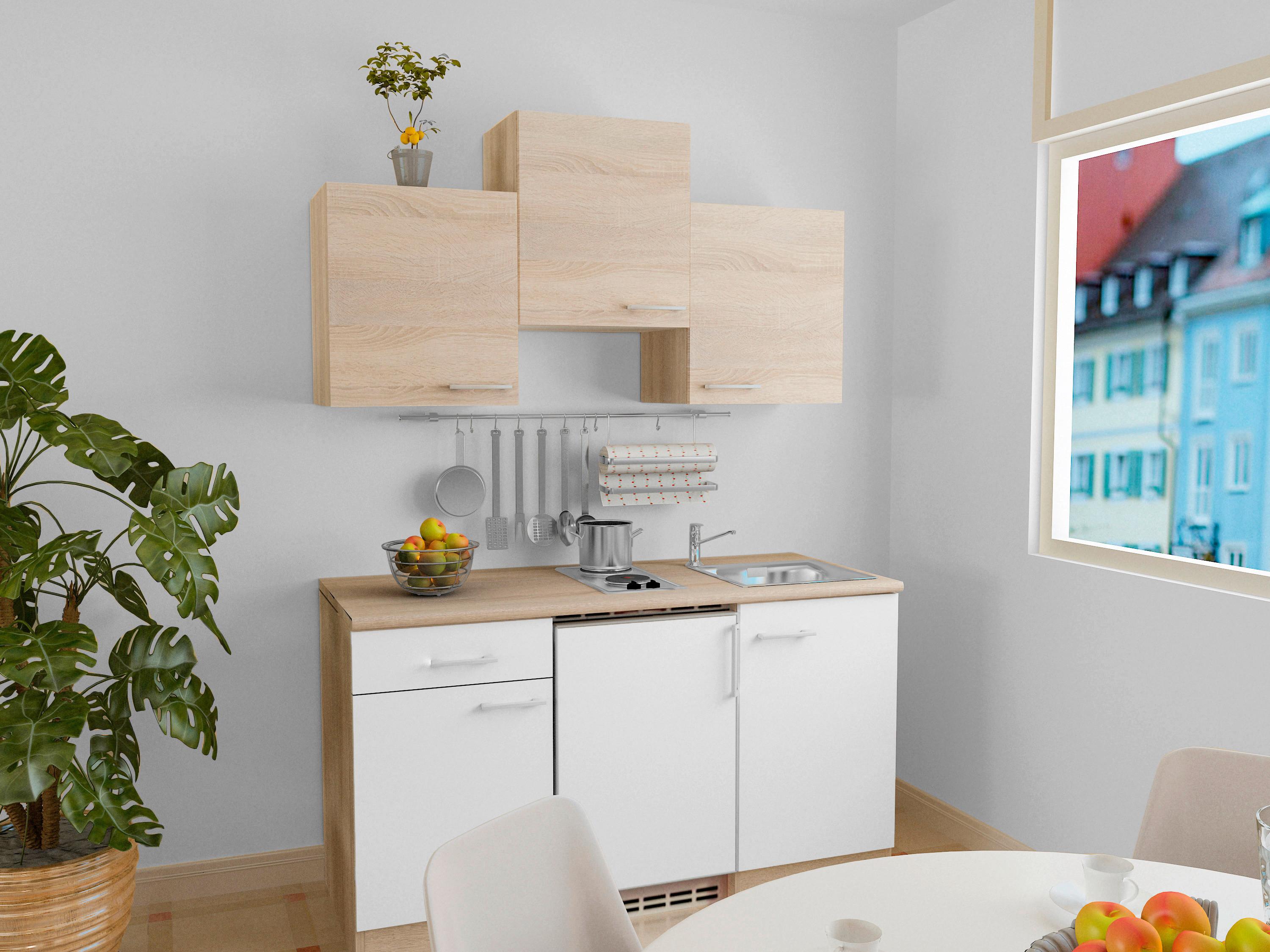 Kuhinjski Blok Samoa - bela/hrast, Konvencionalno, leseni material (150cm) - Modern Living