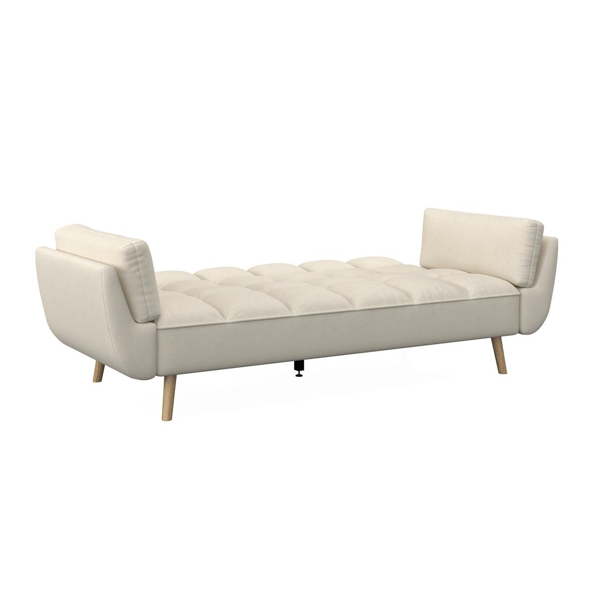 Schlafsofa Cora Webstoff Creme - Creme/Naturfarben, MODERN, Holz/Textil (214/92/81cm) - Bessagi Home